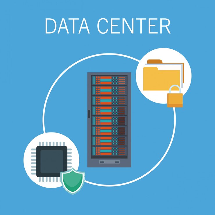 Vector data center technology icons