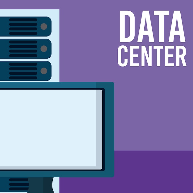 데이터 센터 기술 벡터 일러스트 그래픽 디자인