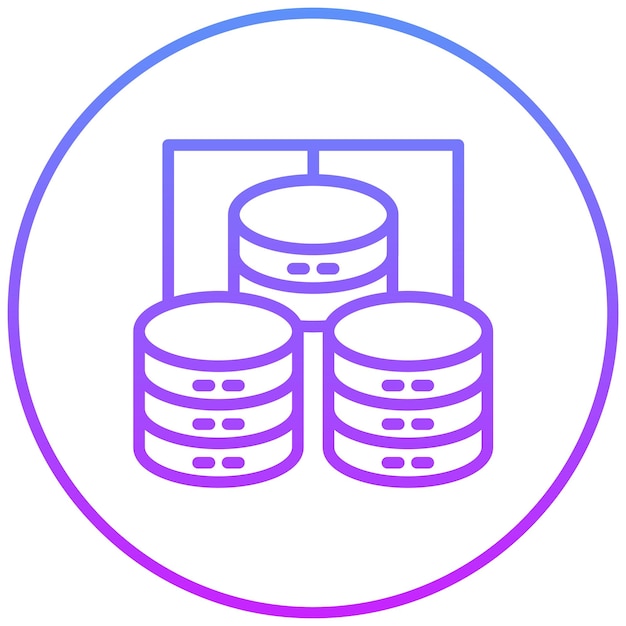 Иллюстрация иконки векторного центра данных на наборе иконки Data Analytics