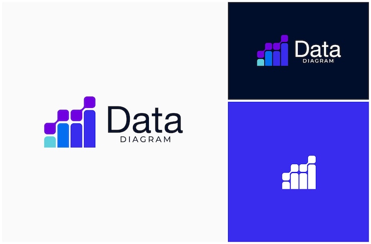 Vector data chart diagram financiën financiële boekhouding bedrijf vector logo ontwerp illustratie