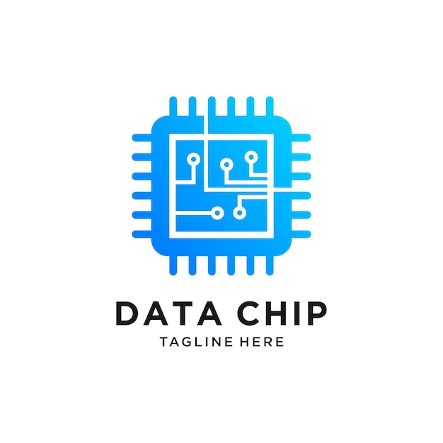 Vettore logo del chip dati