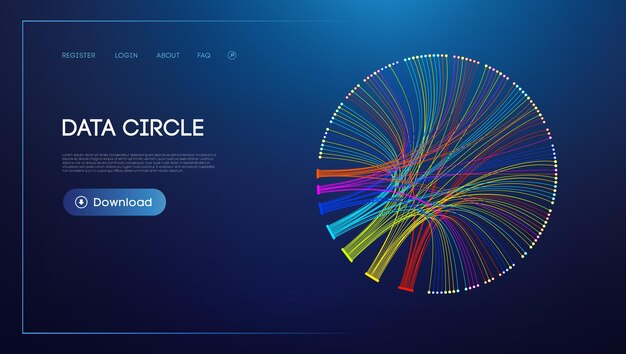 Vector data circle line flow and future technology data stream cloud network