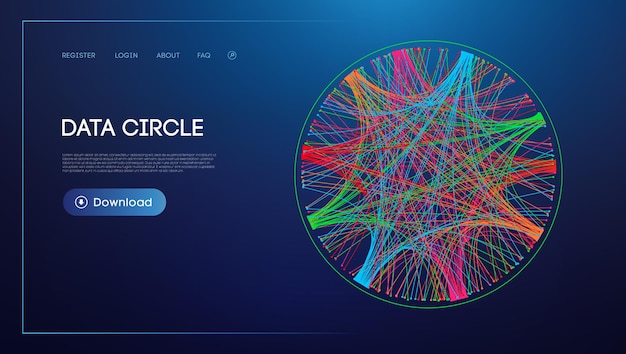 Vector data circle line flow and future technology data stream cloud network