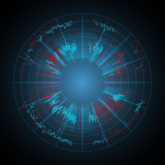 Vector data circular graphs set