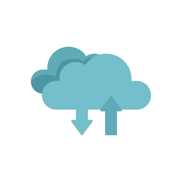 Vector data cloud icon flat vector web button internet interface isolated