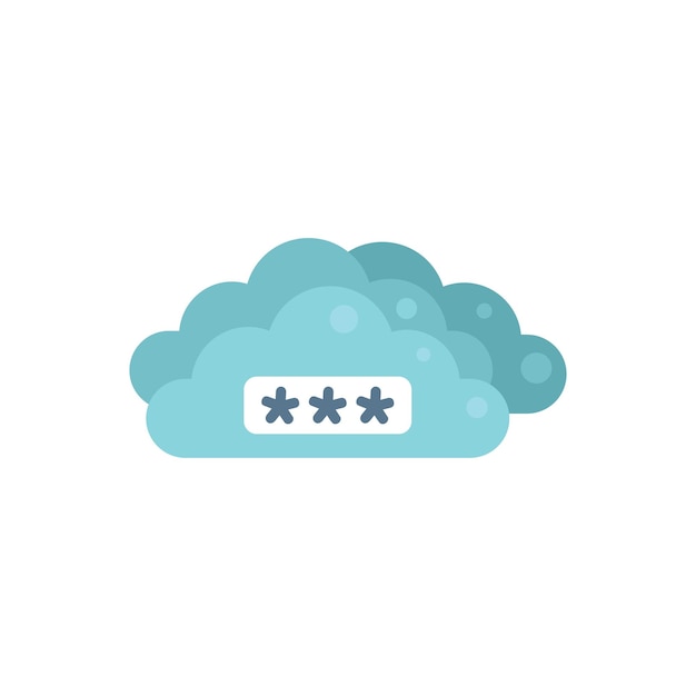 Data cloud password recovery icon flat vector Page log Screen secure isolated