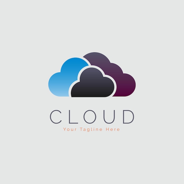 Data cloud storage modern logo sjabloonontwerp voor merk of bedrijf en andere