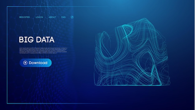 Vector data cube blockchain technology background futuristic network vector illustration