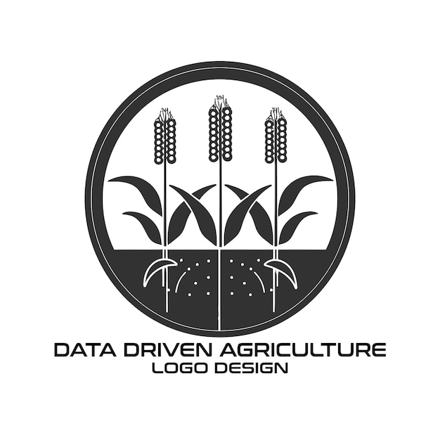 Vector data driven agriculture vector logo design