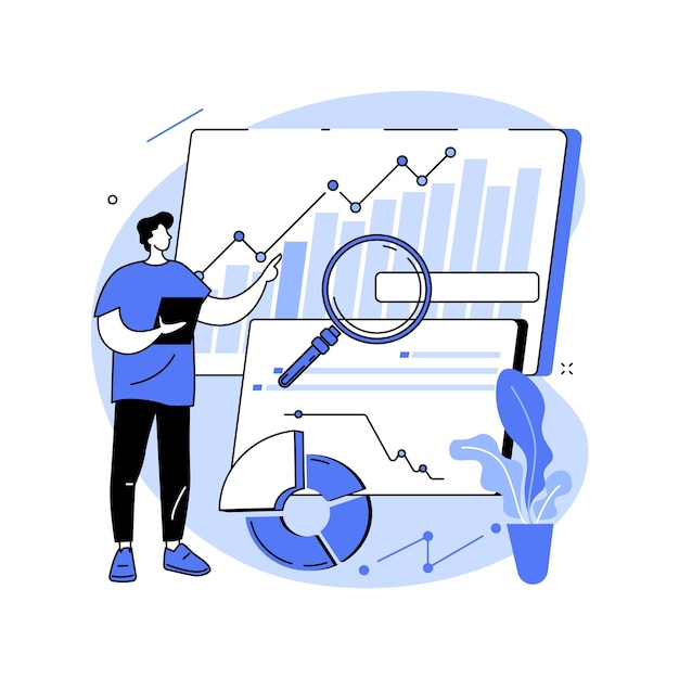 Vettore illustrazione vettoriale del concetto astratto del modello di business basato sui dati