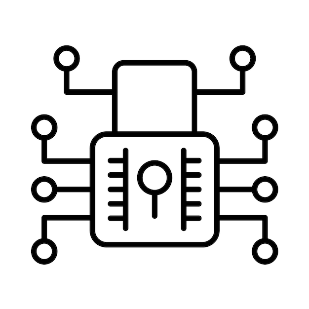 Data Encryption Line Illustration