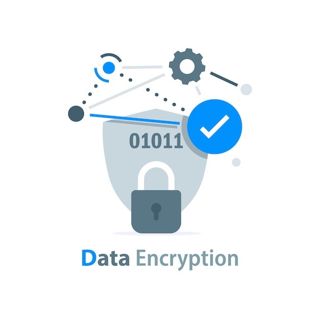 Vector data encryptiondata security cyber security data protected by password access