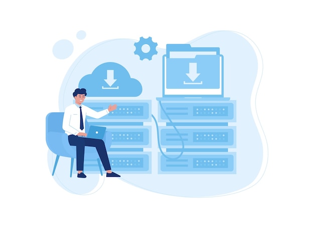 Data entry activity concept flat illustration