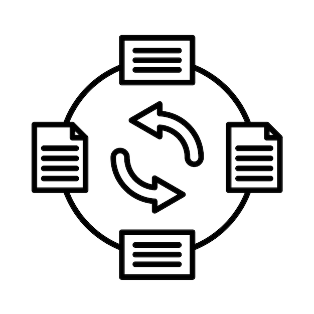 Data Exchange Line Illustration