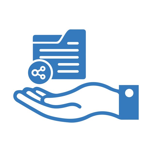 Data file share icon Blue color design