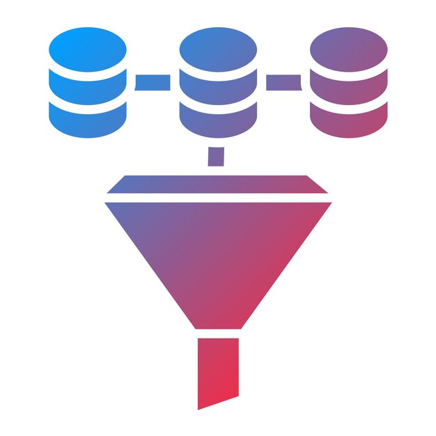 Vettore immagine vettoriale dell'icona del filtro di dati può essere utilizzata per big data