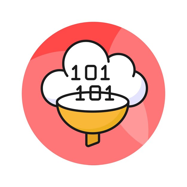 Data filtering vector design in trendy style concept icon of data extraction