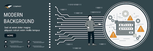 Vector data fishing cyber crime concept