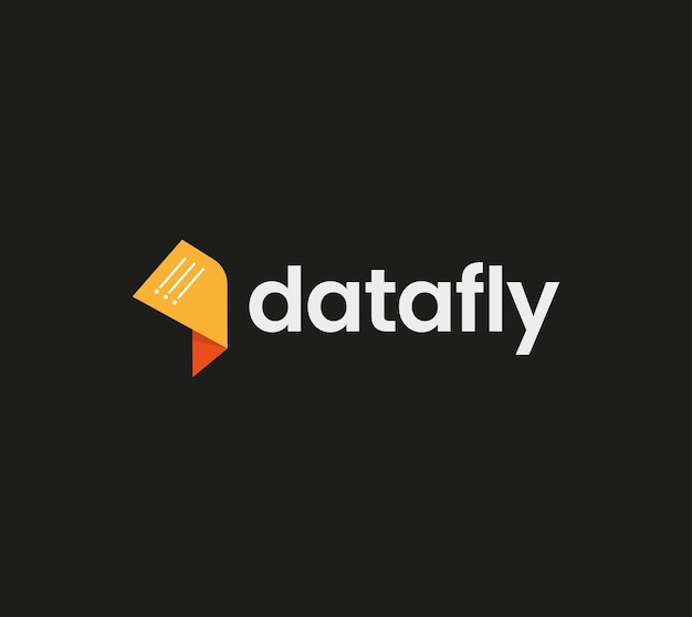 Data fly logo concept free vector