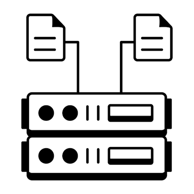 Vector data hosting line icon