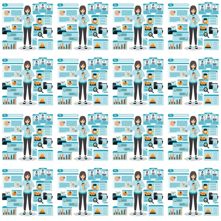 Vector data icons pattern illustration