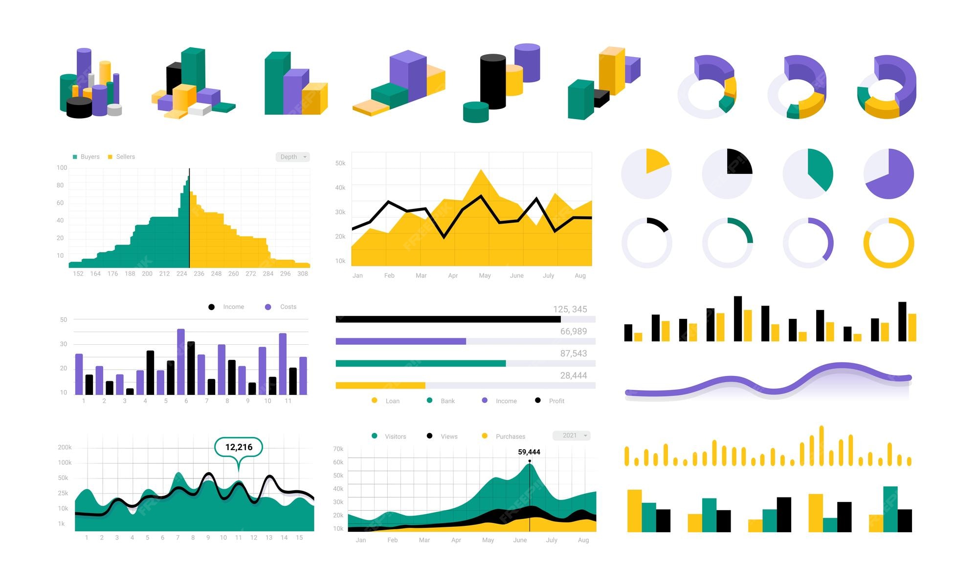 Premium Vector Data infographic Statistic charts Graphic progress