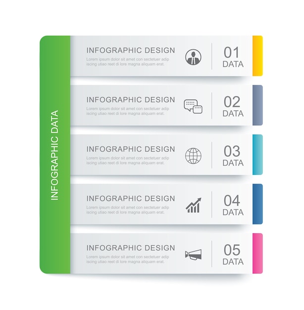 Data infographics tab paper index template.