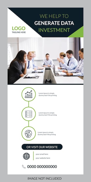 Data Investment Rollup Banner Template A poster for the company's financial services