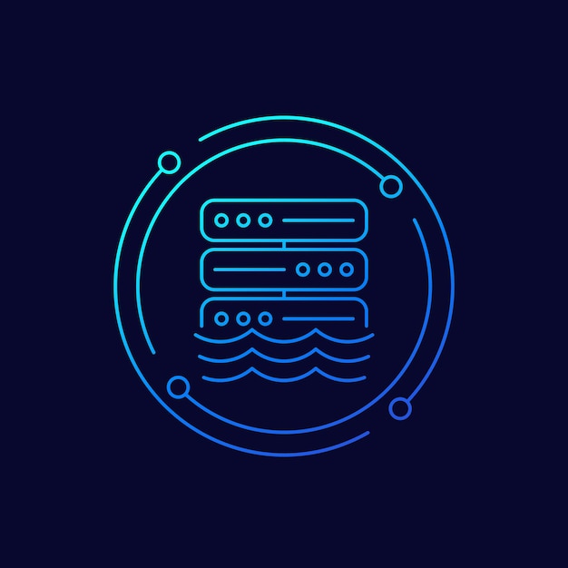 Data lake icon linear design