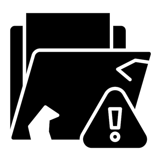 Data Loss Glyph Solid Black Illustration