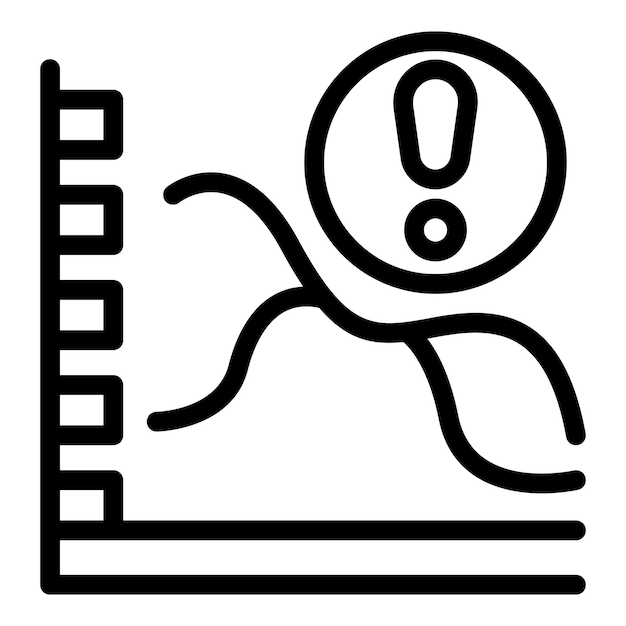 Data loss graph icon outline vector Accident alarm