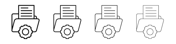 Vector data management icon linear logo isolated
