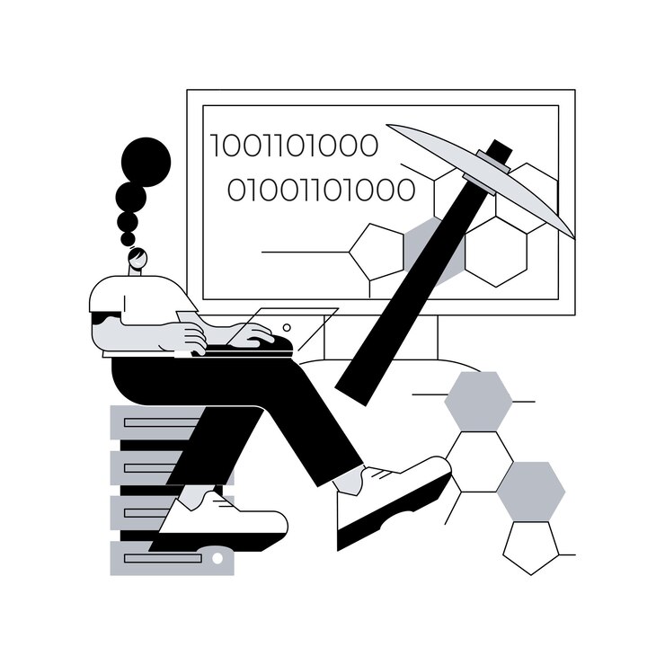 Vector data mining abstract concept vector illustration
