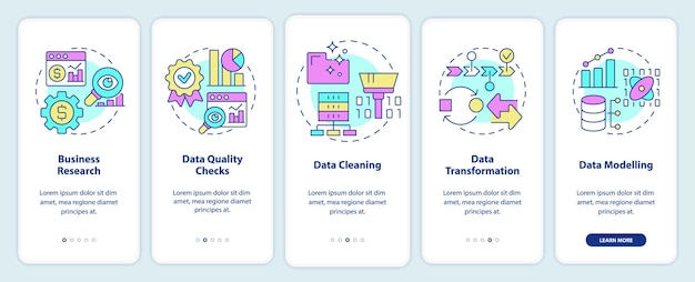 Data mining process onboarding mobile app screen