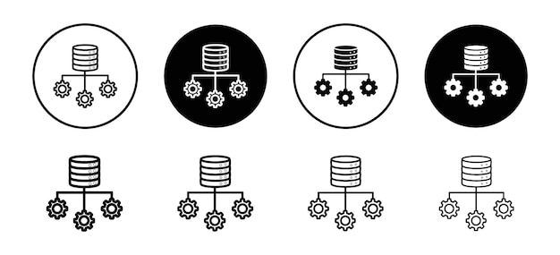 data mining through computing of information in server database icon database management vector mark