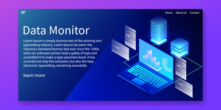 Vector data monitor web template 