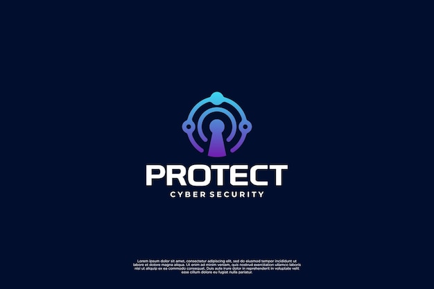Vector data and network protection logo design