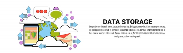 Data-opslagconcept Horizontale bannersjabloon