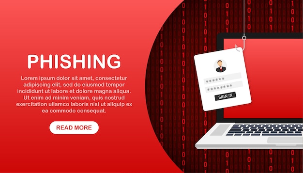 Data phishing met illustratie van de vishaak