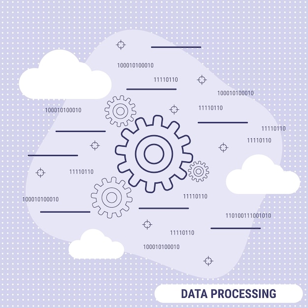 Иллюстрация векторной концепции в стиле плоского дизайна обработки данных