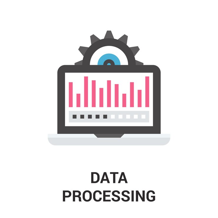 Vector data processing icon