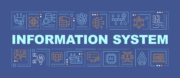 Data processing system word concepts dark blue banner