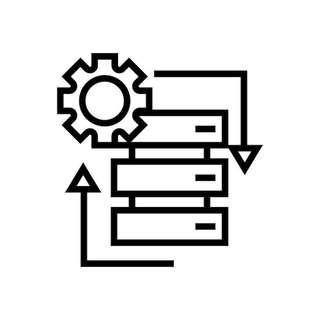 Data processing vector icon