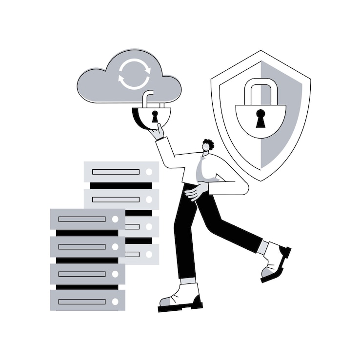 Vector data protection abstract concept vector illustration