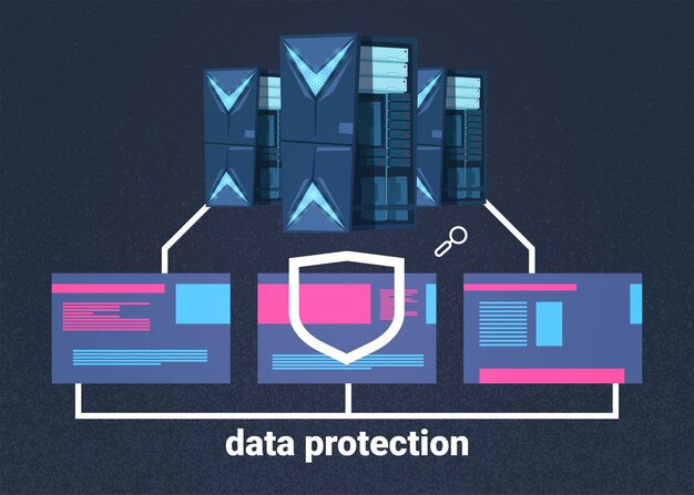 Vettore centro di calcolo della protezione dei dati