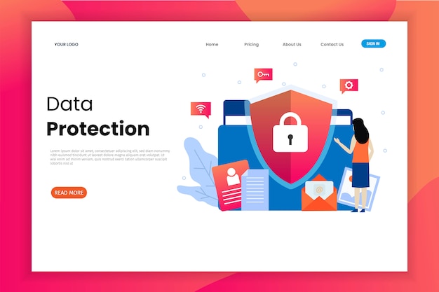 Data protection landing page template