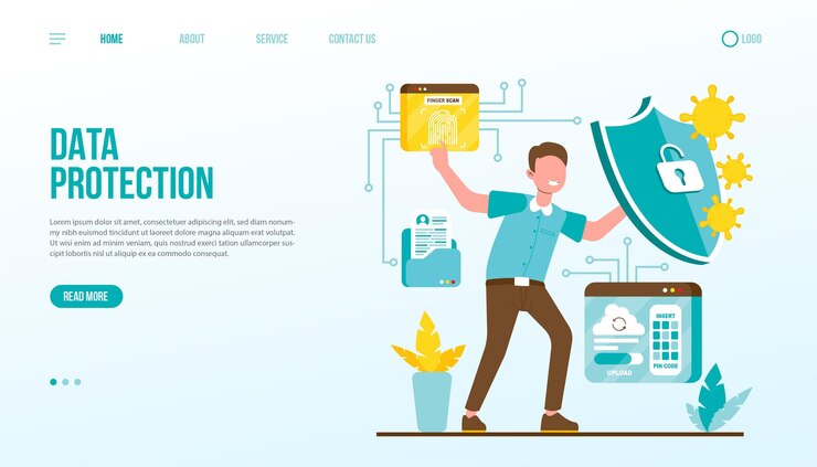 Vector data protection landing page template