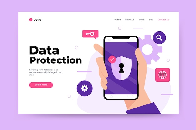 Tema della pagina di destinazione della protezione dei dati