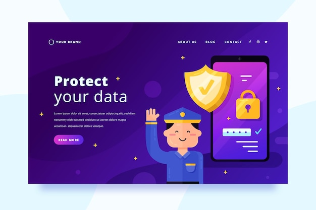 Data protection landing page