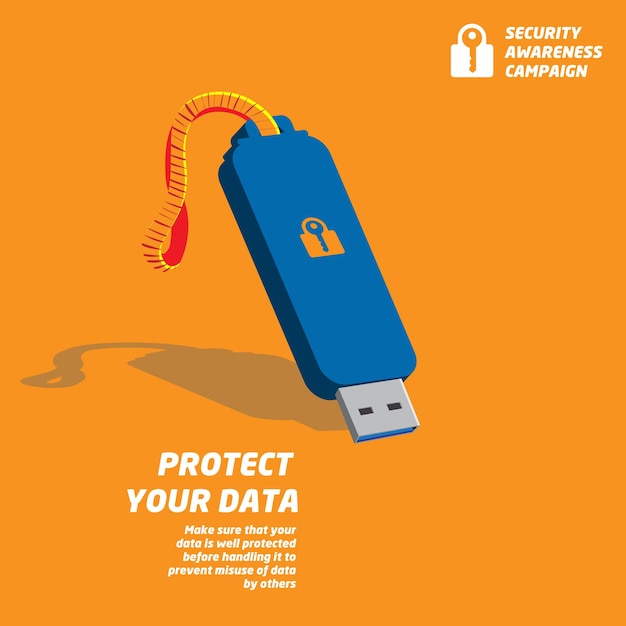 Vettore progettazione di una campagna di sensibilizzazione alla sicurezza sulla protezione dei dati